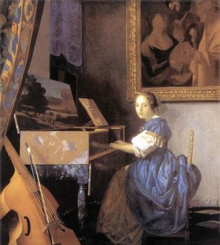 約翰尼斯 維米爾 Lady Seated at a Virginal